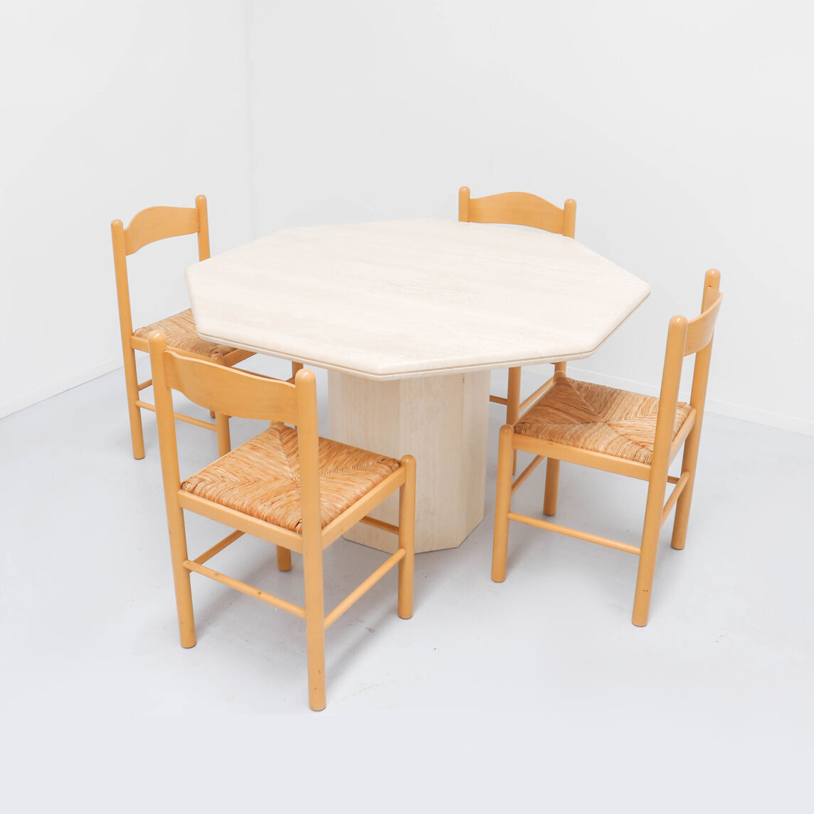 Vintage travertine dining table