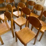 12 80s beech chairs