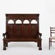 18th Century Gothic French Oak Carved High Back Panel Settle