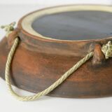 Miroir mural vintage unique, miroir décoratif en céramique fait main, Yougoslavie, années 70