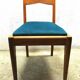 Suite de 6 chaises années 40-50 chêne et velour bleu