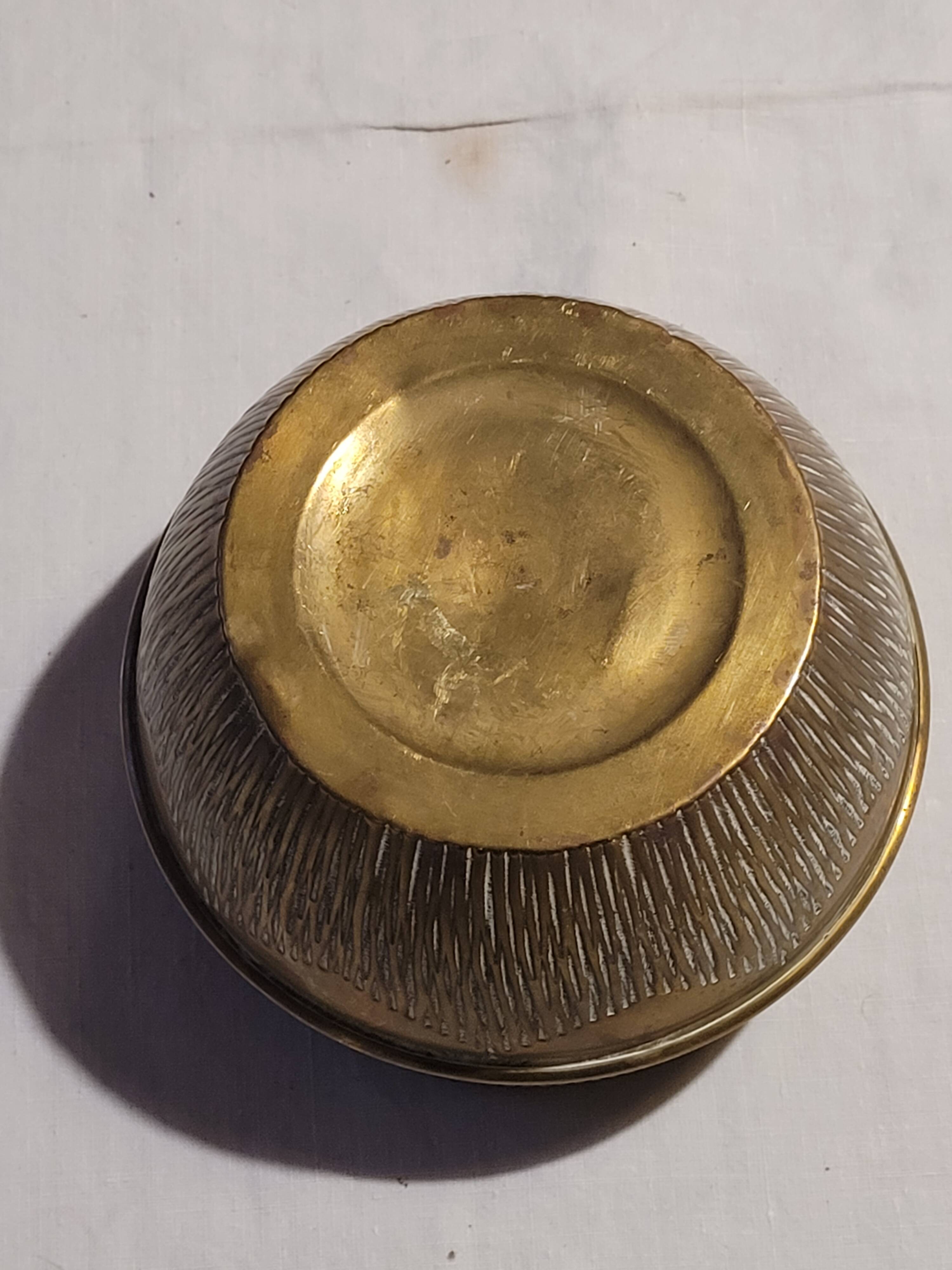 Golden brass cache pot - antique - vintage