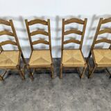 Set of 4 rush-seated chairs
