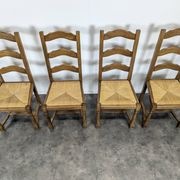 Set of 4 rush-seated chairs