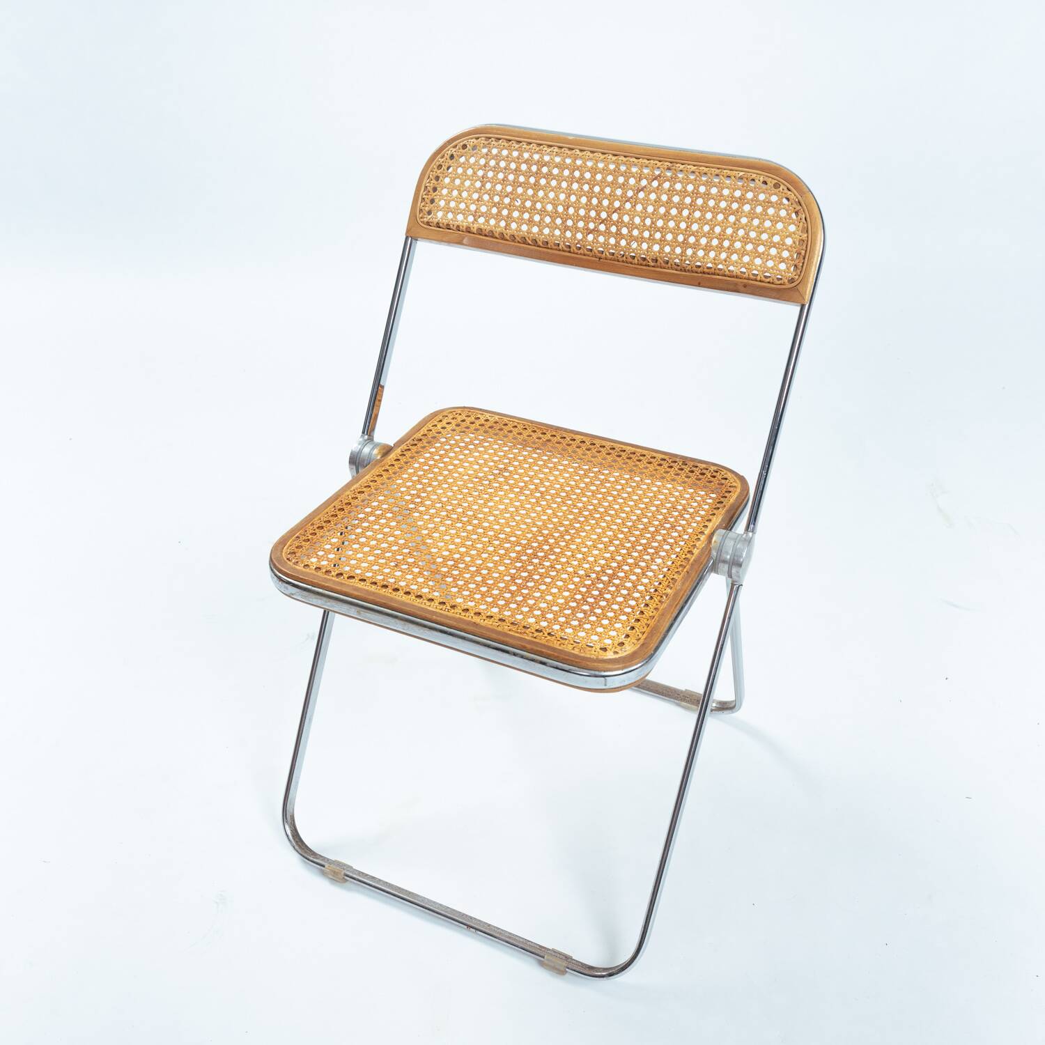 Castelli Plia wicker folding chairs Giancarlo Piretti, set of 8