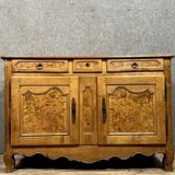 Louis XV period Bressan sideboard in walnut and elm burl, 18th century