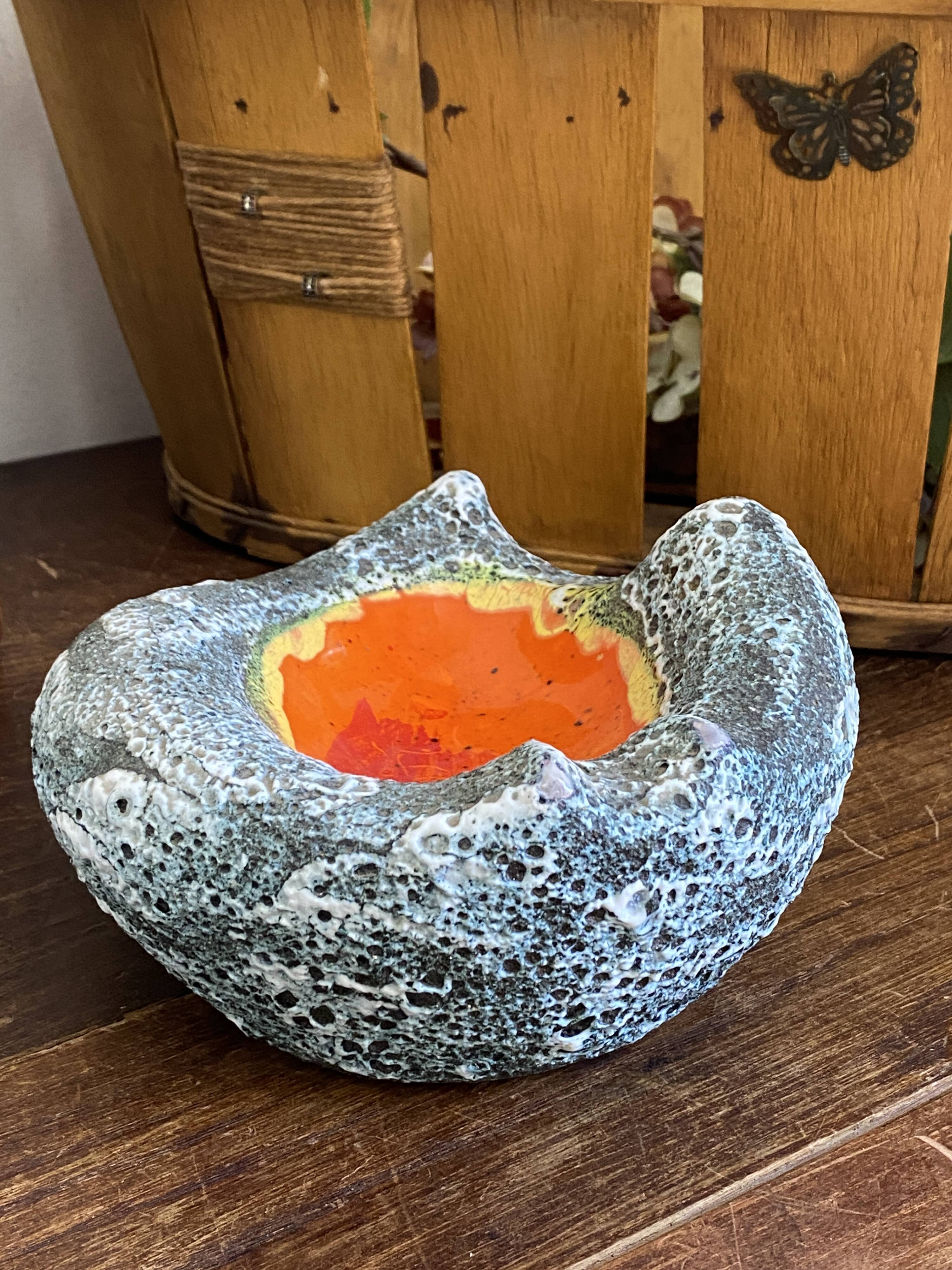 Ashtray, pocket tray, lava ceramic Vallauris