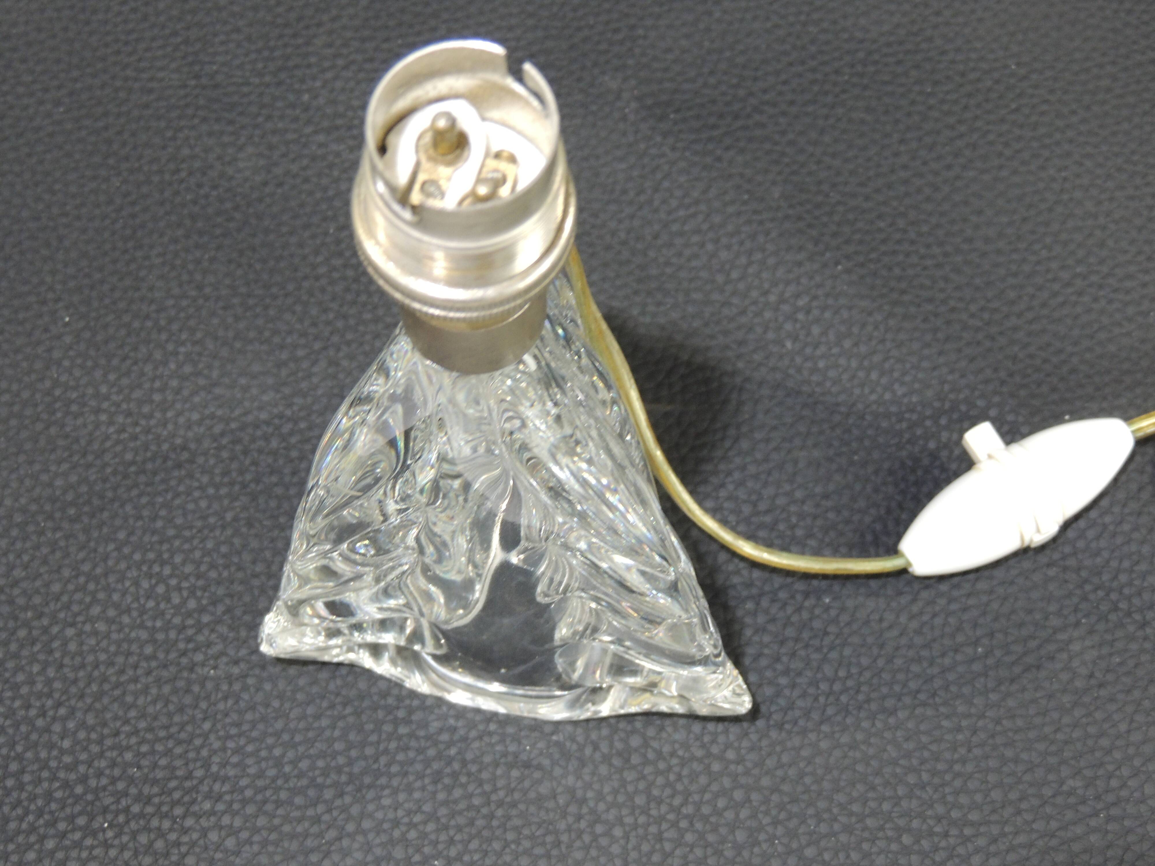 Blown crystal glass lamp/1950/vintage