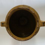 Old glazed yellow terracotta confit pot – South-West of France