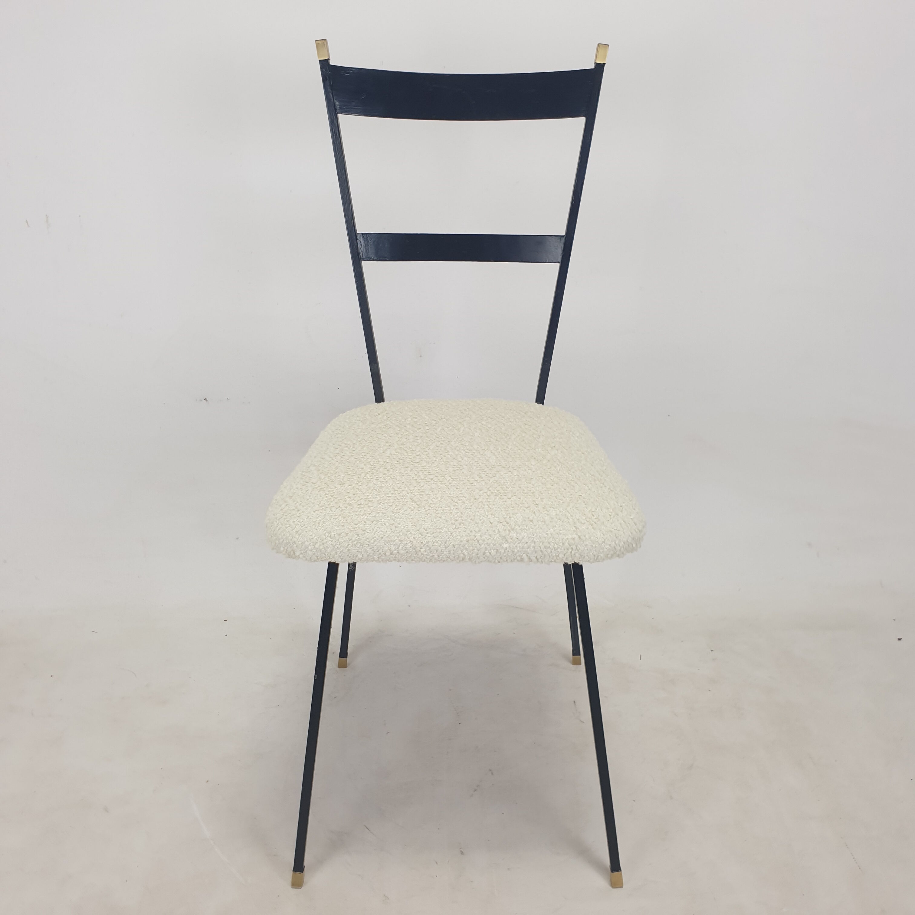 Set of 2 Italian Metal and Brass Chairs, 1960's