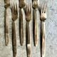 6 gilded bronze starter forks