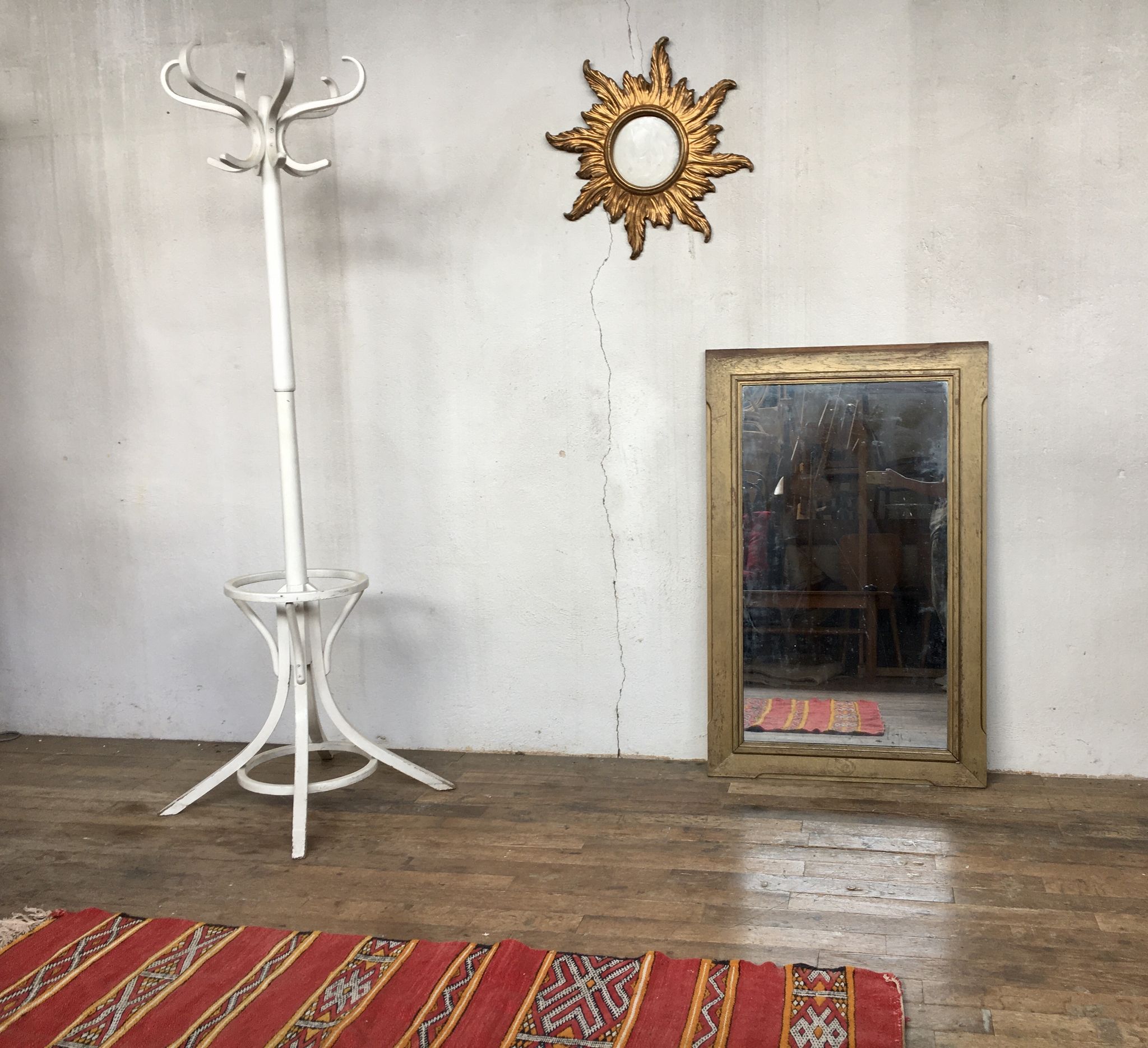Vintage 1960 gilded wooden mirror