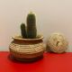 Vintage basket in braided rattan