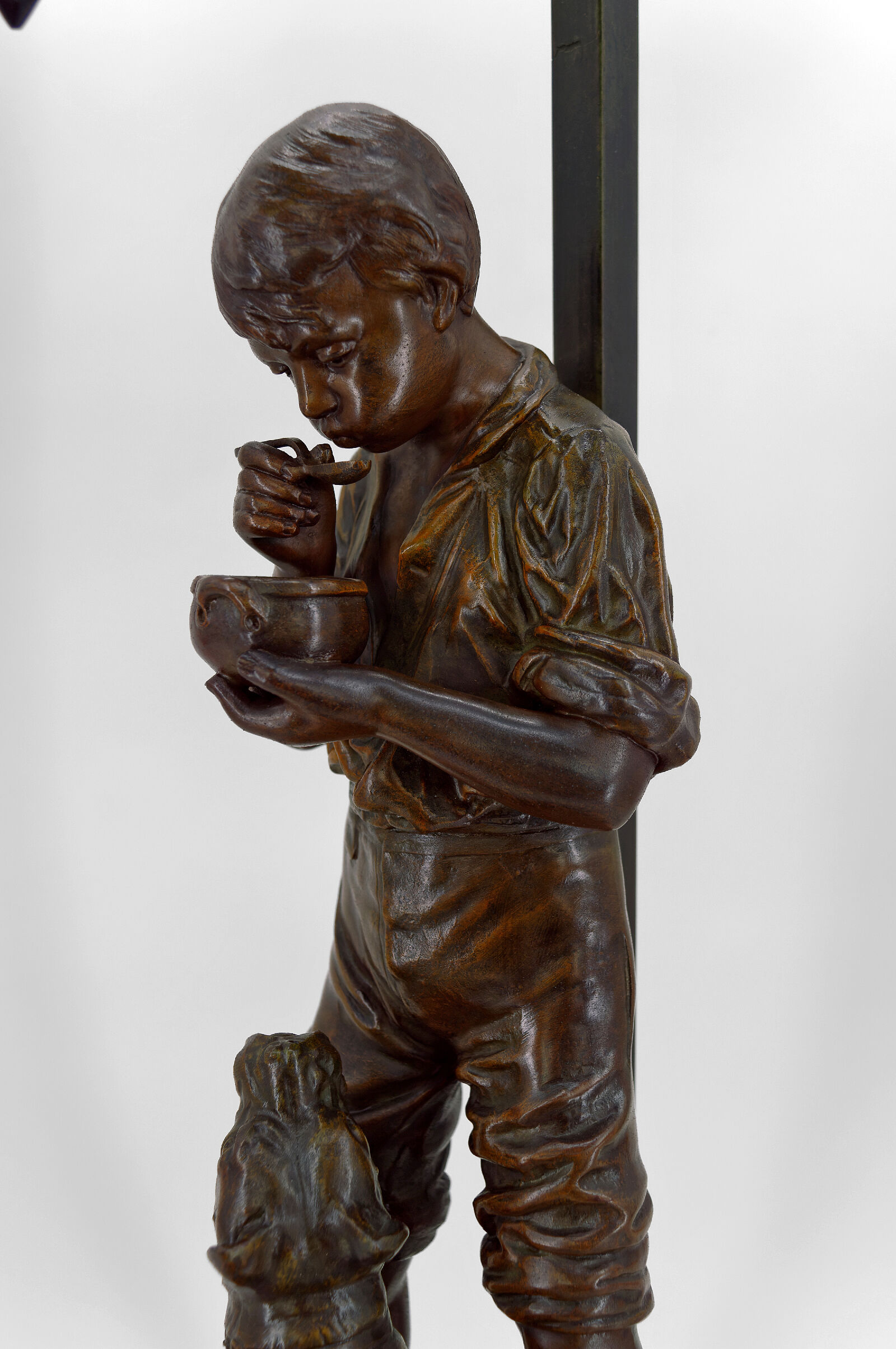 Lamp "La Bonne Soupe" by Victor Rousseau, Art Nouveau, circa 1900