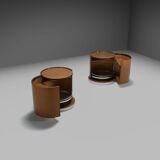 Set of Round Wooden Dry Bars by Mario Sabot, Italy 1970s