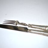 Rococo service cutlery in SILVER Minerve Armand Frenais 1900 Serving knife and fork