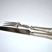 Rococo service cutlery in SILVER Minerve Armand Frenais 1900 Serving knife and fork