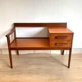 Vintage teak phone bench