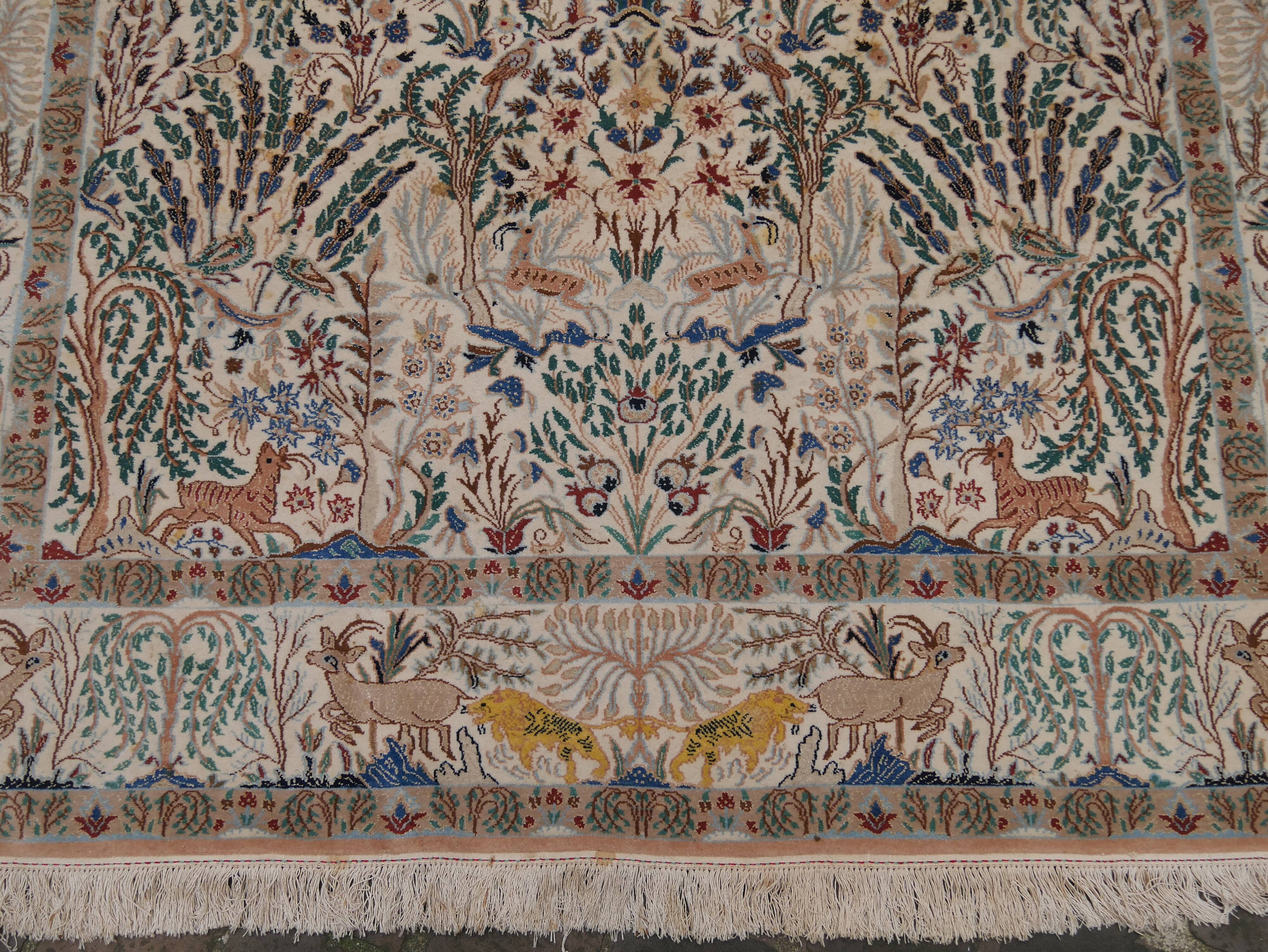 Tapis d'orient persan fait main vintage nain 160x272cm