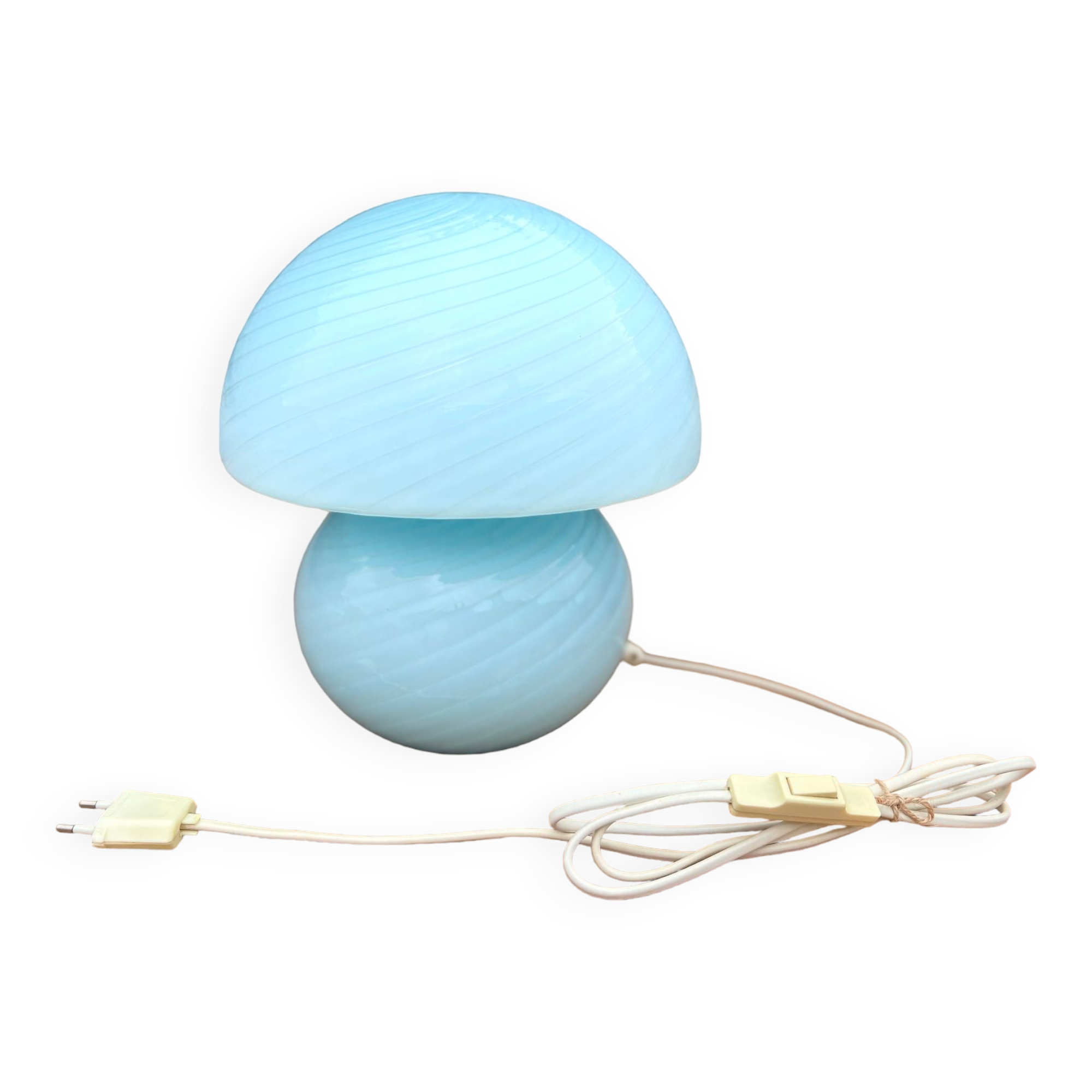 Mushroom lamp whirlpool blue Murano glass