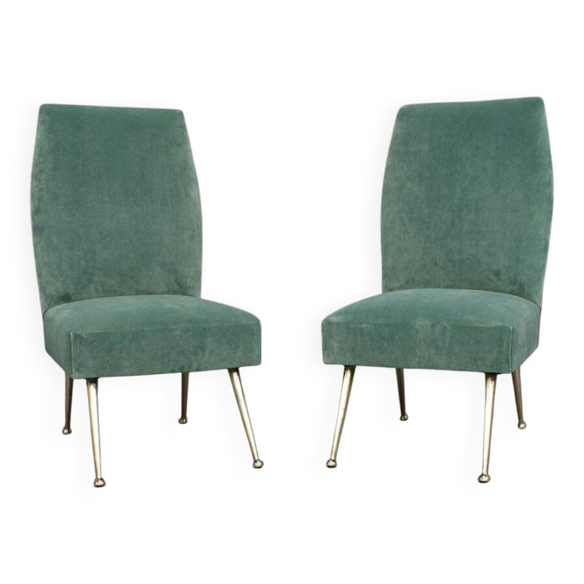 Set of Italian velvet side chairs by Gigi Radice for Minotti, 1950s