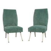 Ensemble de chaises latérales en velours italien par Gigi Radice pour Minotti, années 1950.