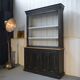 Black patina two-body buffet, white interior, 1950s.