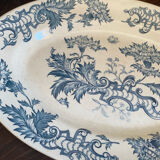 Plat de service ovale en terre de fer, Longwy, XIXe