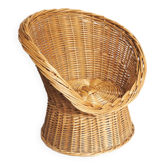 Rattan children's basket armchair