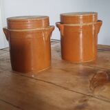 Pair of stoneware grease pots