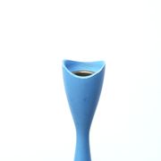 Bougeoir scandinave bleu en bois années 80