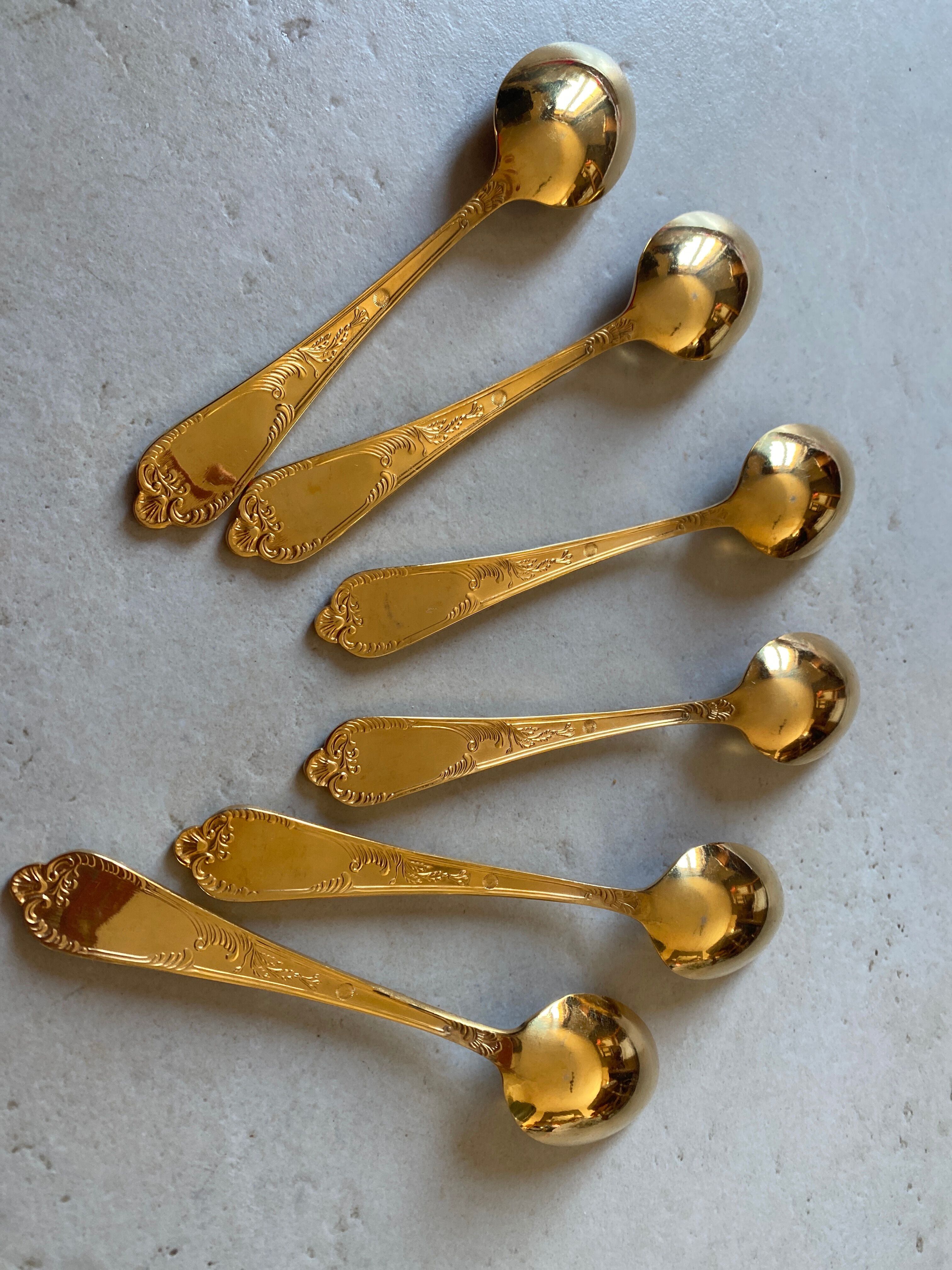 Vintage golden teaspoons