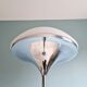 Modernist floor lamp in chrome metal and satin glass, 1960.