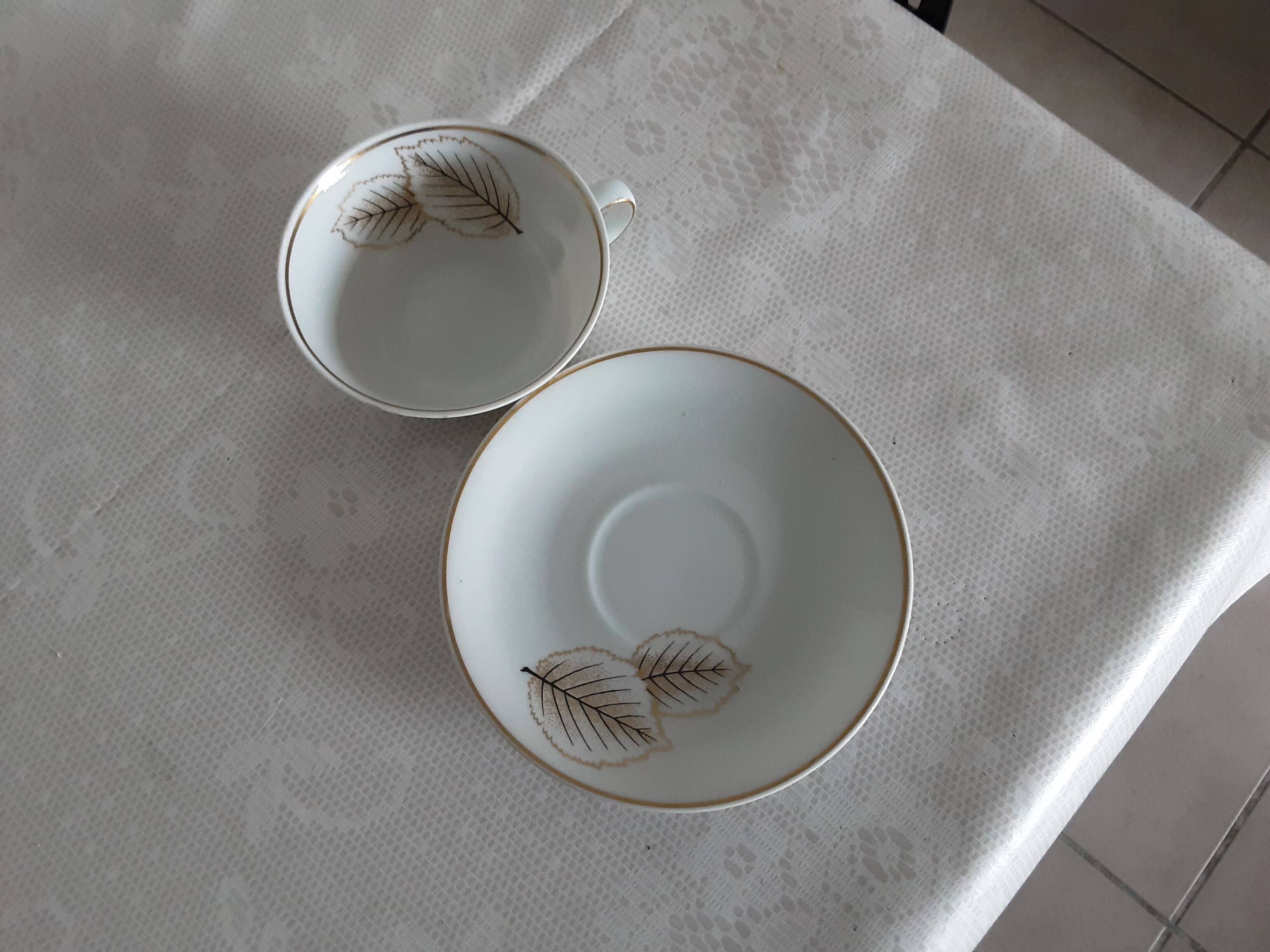 Cup and saucer in Limoges porcelain by Bernardaud Catherine.