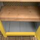 Antique powder yellow Parisian bonnetière wardrobe.