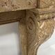 Napoleon III fireplace with claw feet in speckled marble, 19th century.