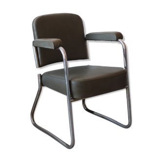 Industrial roneo armchair gray 50s/60s