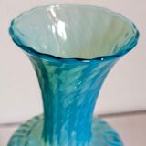 Duo of vintage blown glass soliflores vases