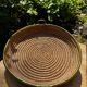 Wicker and brass table centrepiece in the style of Gabriella Crespi from the 1960s.