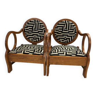 Pair of Art Deco Armchairs by Hungarian Designer Lajos Kosma 1930