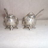 Pair of solid silver salerons