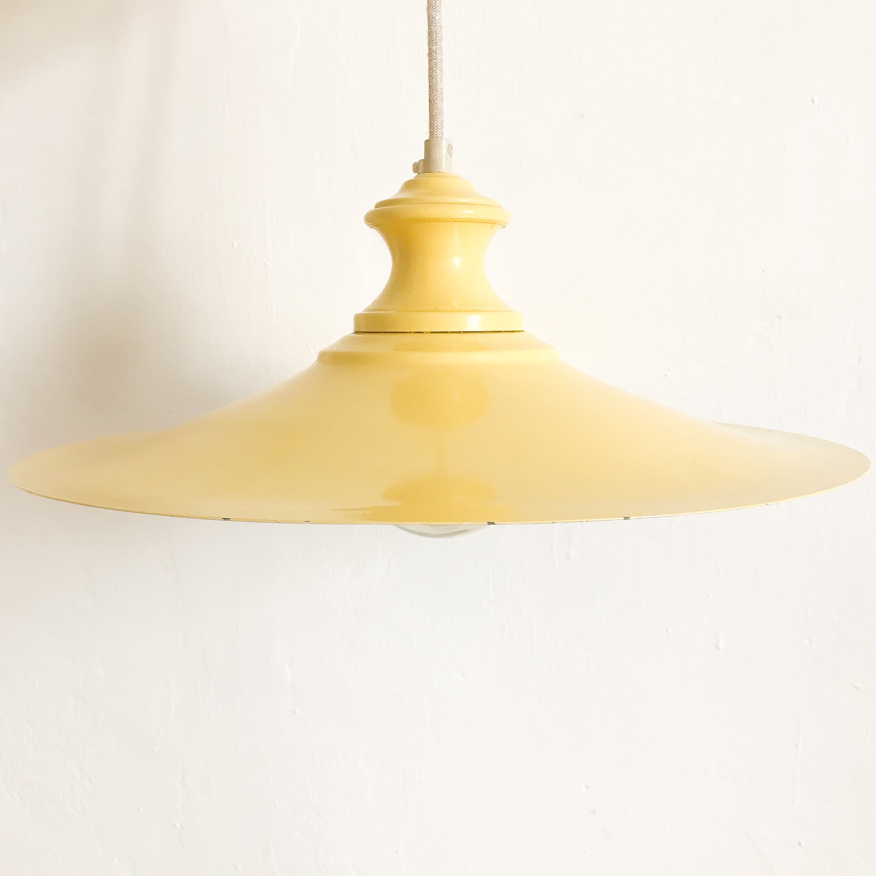 Vintage pendant lamp yellow metal