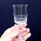 9 old wine glasses or liqueur XIXth in glass cut with 11 sides