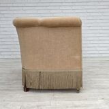 1950s, Danish 2-seater sofa, furniture velour, teak wood legs.