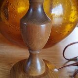 Table lamp with wool shade