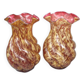 Pair of old large glass vases from Clichy