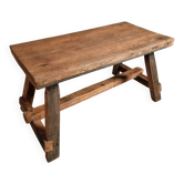 19th Century French Oak Farmhouse Bench - Handcrafted Rustic Work Table