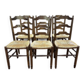 Série de chaises paillées salle à manger
