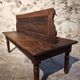 Antique French oak station bench – double-sided, 19th century (140 x 61 x 86 cm)
