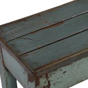 Indian bench blue wood old teak vintage patina and original piece 70x30x52cm